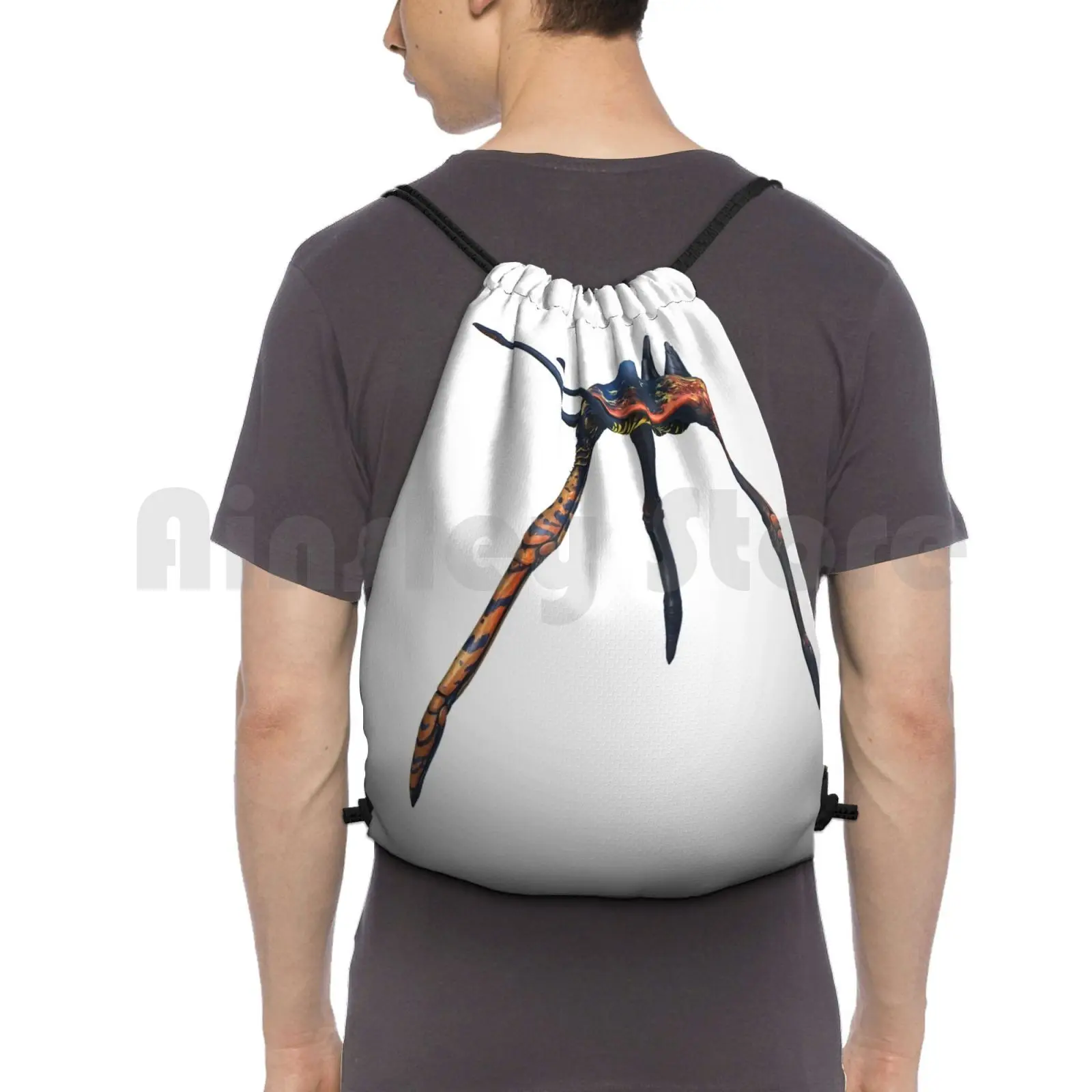 Sea Treader Backpack Drawstring Bags Gym Bag Waterproof Underwater Diver Unknown Worlds Games Gamer Sci Fi Fish