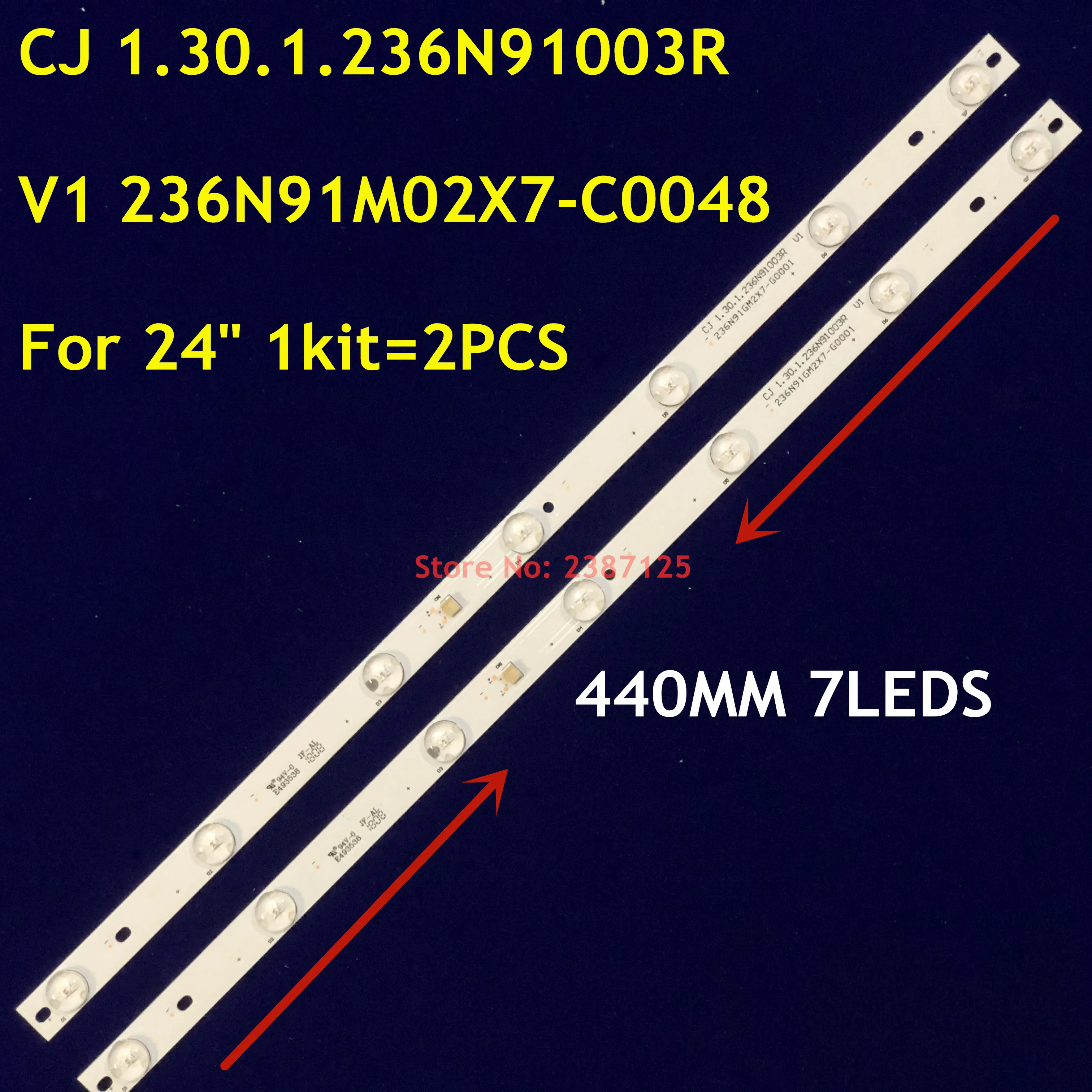 

LED Backlight Strip For PH24N91 PTV24N92D CJ 1.30.1.236N91005R CJ 1.30.1.236N91003R V1 236N91M02X7-C0048 Ph24n91d Ptv24n92