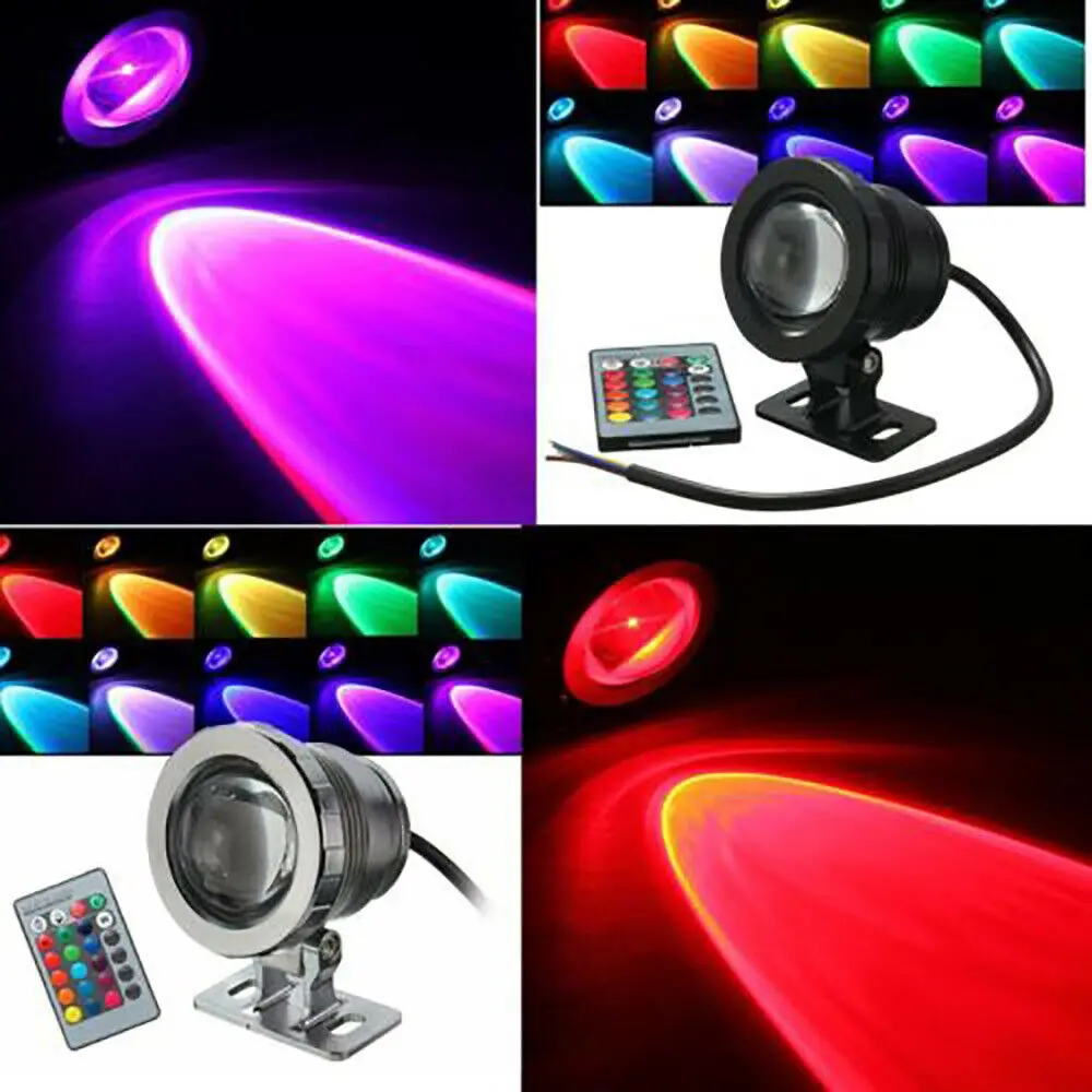 Imagem -02 - Rgb Impermeável Led Flood Light Lâmpada de Jardim ao ar Livre Holofotes Subaquático Piscina de Fontes Lagoa Aquário Ip68 12v 85265v Pcs