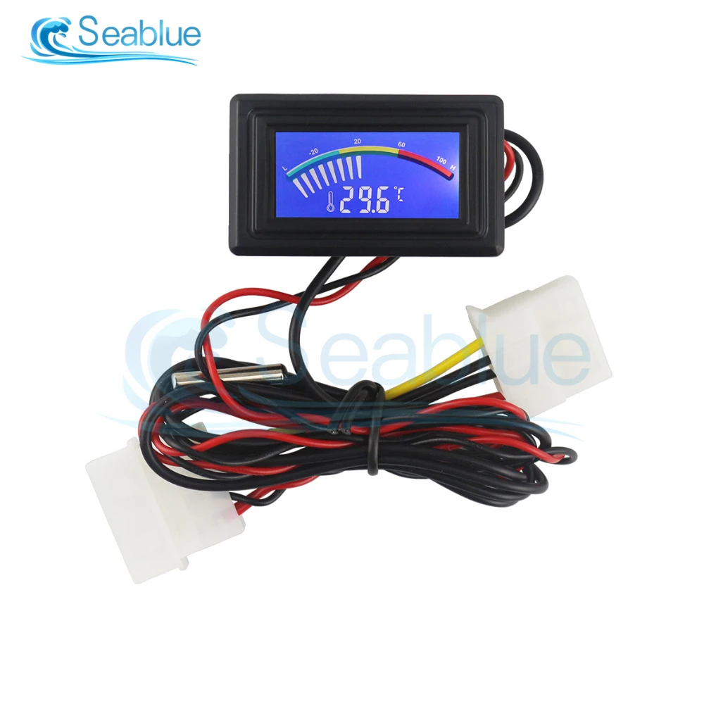 LCD Digital Pointer Thermometer Car Water Temperature Meter Gauge C/F Temperature Meter For Computer Air Conditioning Boilers