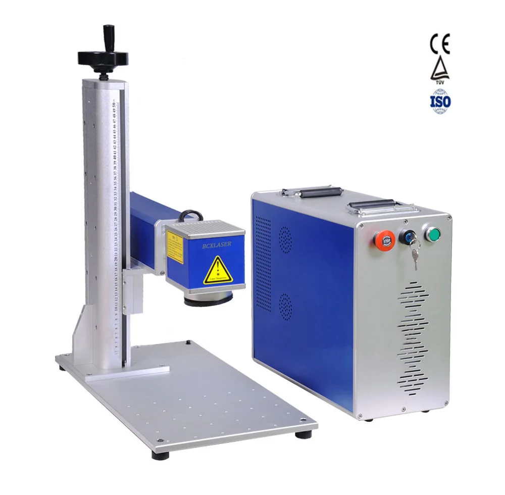 Wuhan BCXLASER cheap price 20W 30W 50W  with Rotary fiber laser marking machine for metal