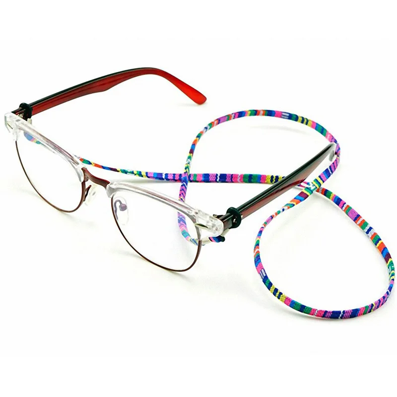 12pcs/lot Retro Colorful Women eyeglass Strap Sunglasses Cotton Neck String Cord Retainer Eyewear Lanyard Holder