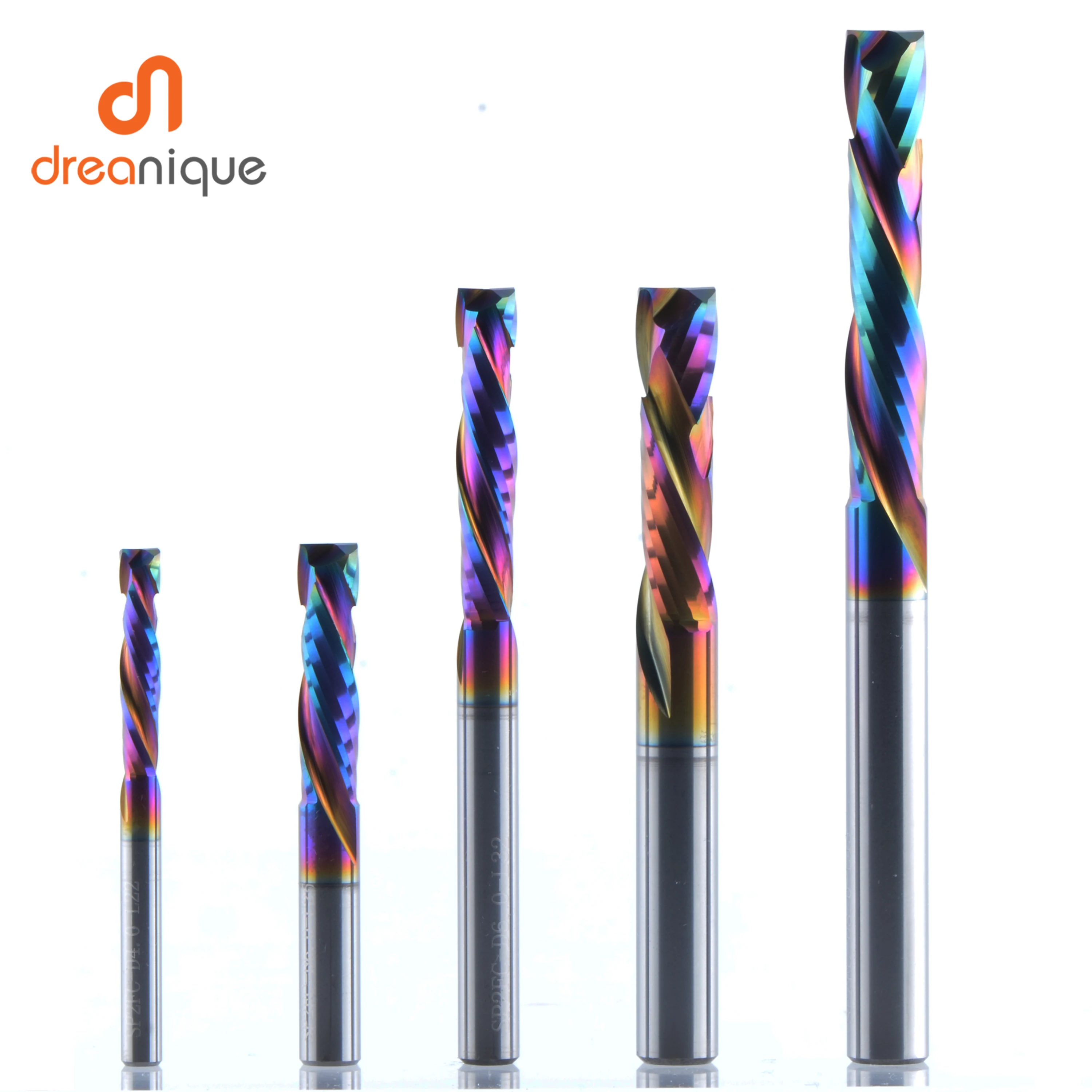 1PC frez do drewna UP & DOWN Cut 2 Flutes Spiral Carbide Milling Tool CNC Router Compression Wood End Mill Cutter Bits