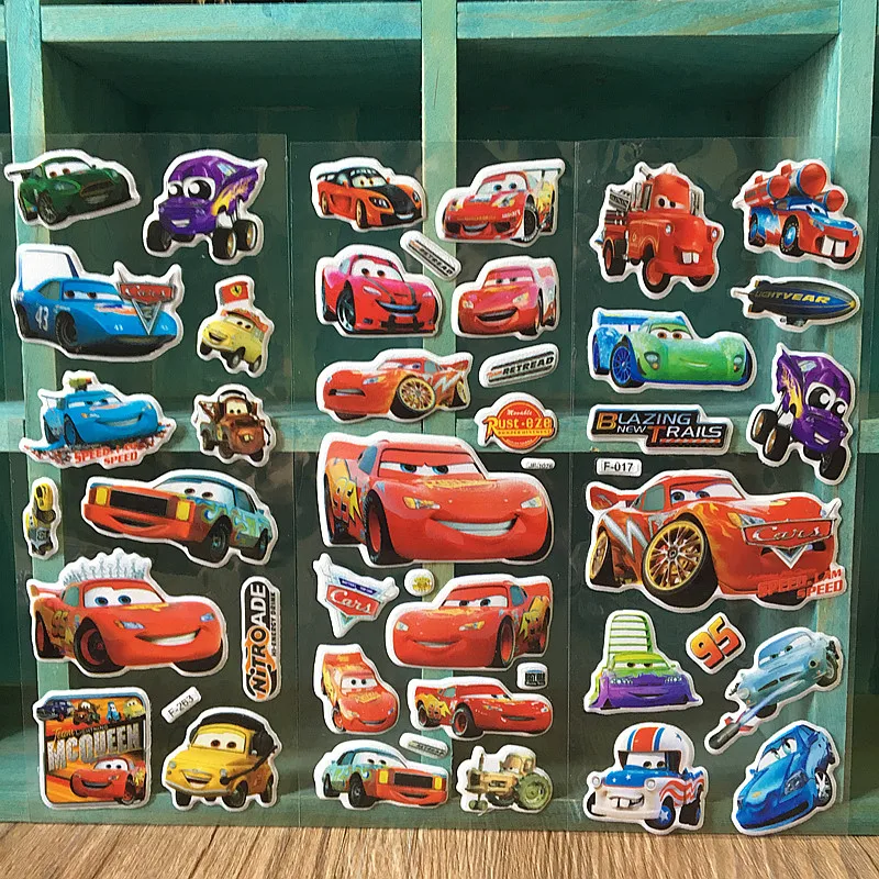 6PCS Disney Cartoon Car Stickers For Kids Funny Toys Cute Anime Stickers Kawaii Stickers