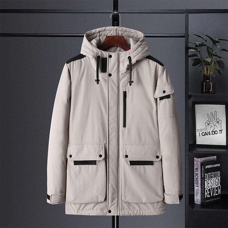 Inverno moda masculina parkas blusão jaqueta casual grosso clássico à prova de vento manga longa 2021 novo masculino negócio hombre