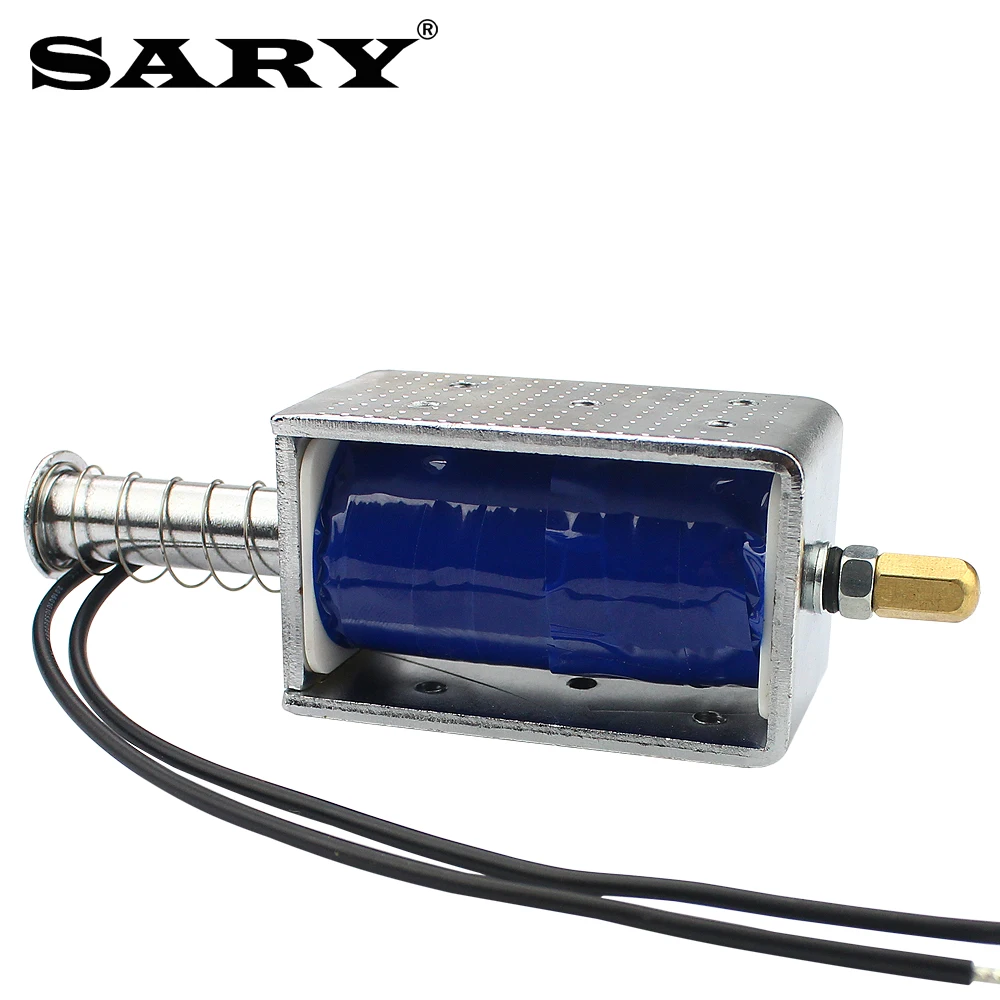 DC 12V24V Solenoid Electromagnet Push Pull Through Type Electric magnet Long stroke 30mm Small  electromagnetic valve