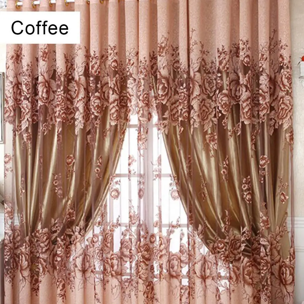 

[Only One Piece Not a Pair] Tulle Curtains Bedroom Balcony Living Room Blackout Curtains Decorative Kitchen Curtains Decorative