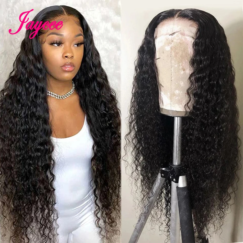 

13x4 HD Transparent Lace Frontal Human Hair Wigs PrePlucked Brazilian Curly Water Wave Frontal Human Hair Wigs With Baby Hair