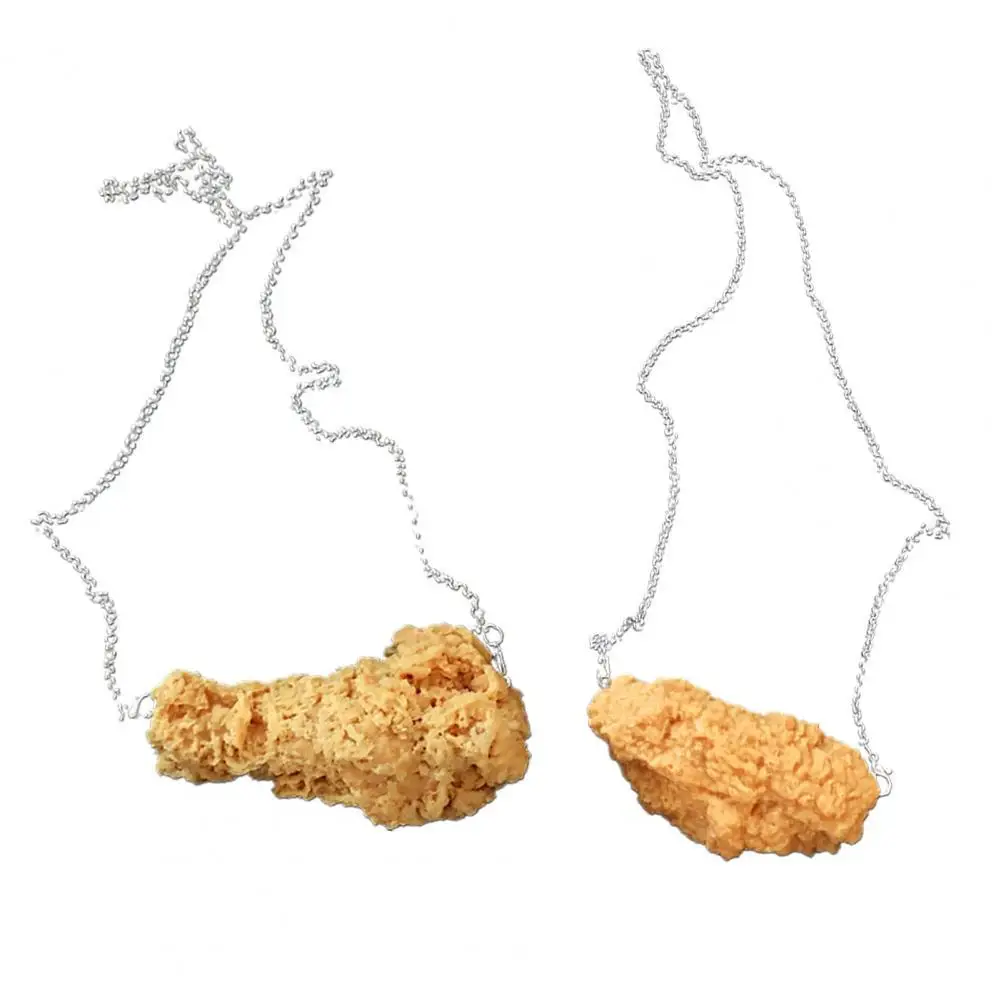 Chicken Pendant Creative Decorating Appearance Yellow Funny Hanmade Simulation Food Chicken Leg Matching with Clothes