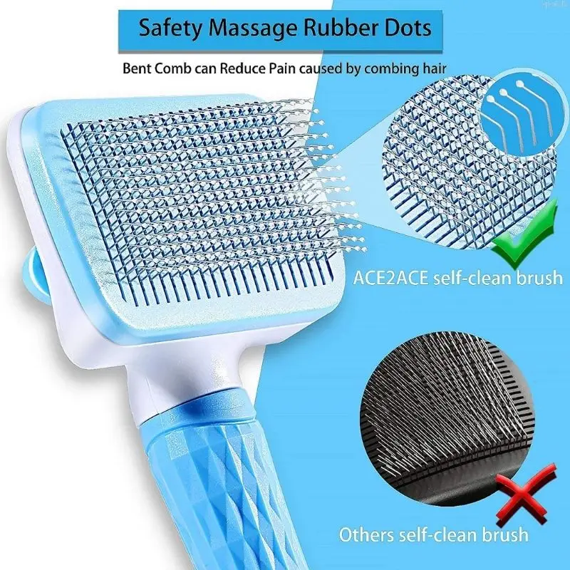 Brosse de Toilettage et de Soins pour Chien et Chat, Peigne Épilateur à Poils Longs, Fournitures pour Animaux de Compagnie