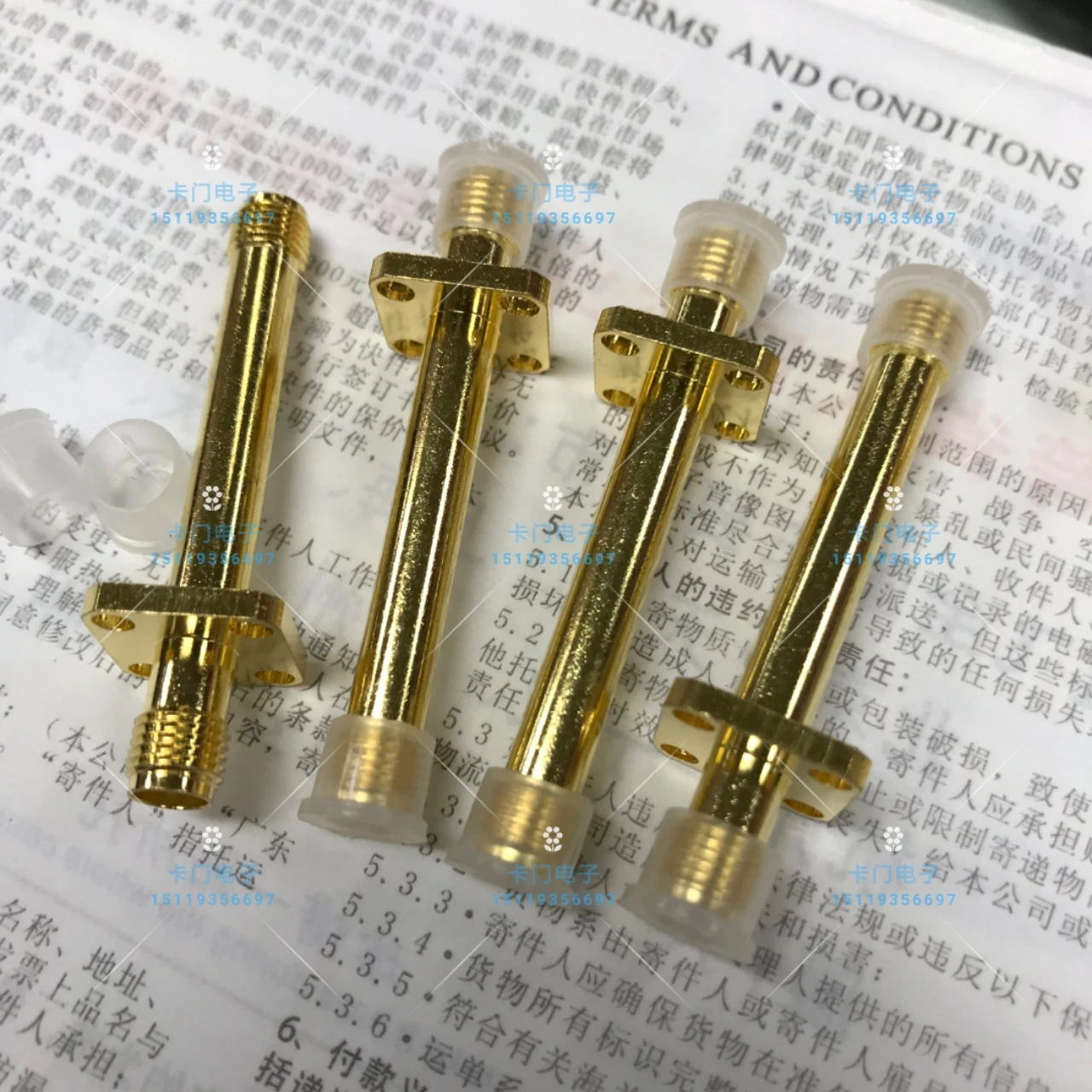 SMA-KKF RF Coaxial Connector lengthen 47MM high frequency adapter SMA female to female with flanged square disc