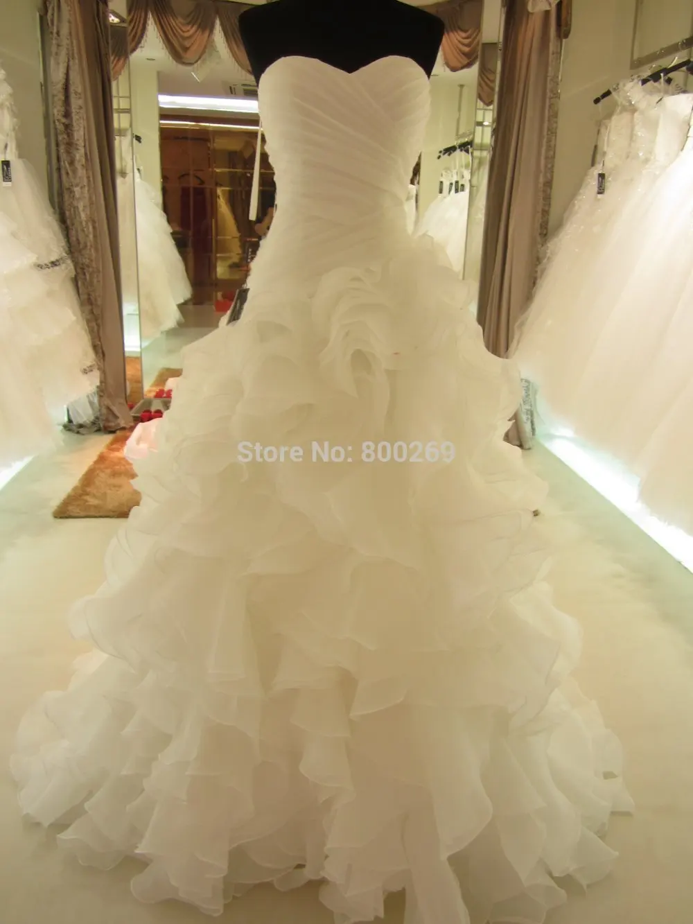 Hot Sale robe de mariee Real Picture Organza vestido de noiva Sweetheart Ruffle 2019 Wedding Dress Bridal Gown bride dress