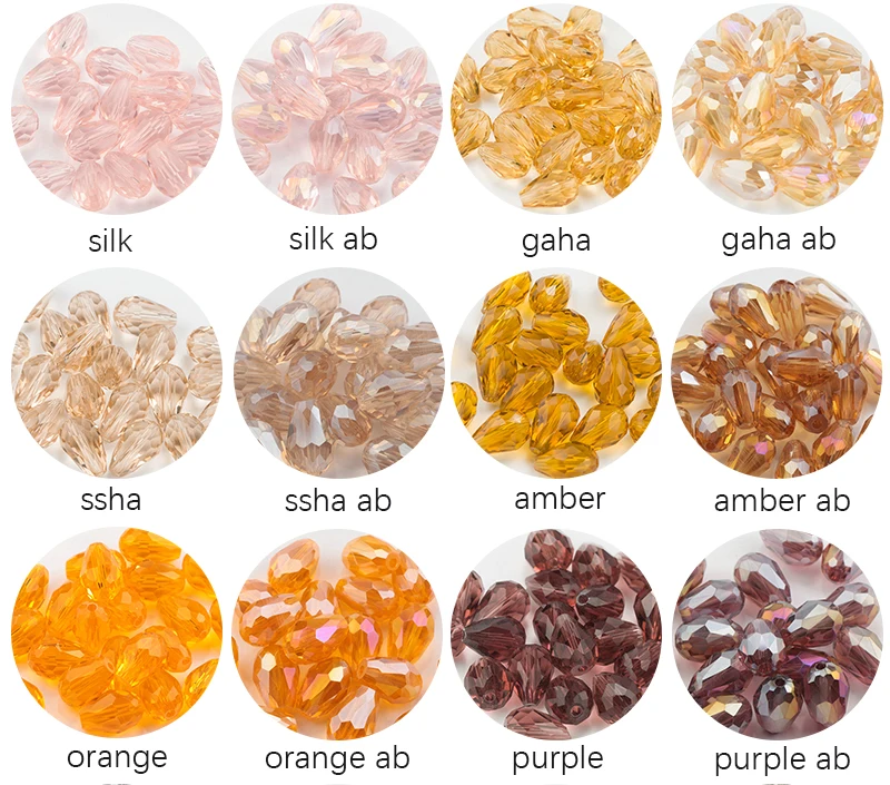 60/70PCS 8/10mm Kristall Tropfen Form Perlen für Schmuck Machen Waterdrop AB Glas Perlen lose Schmuck Perlen DIY Armbänder – Detail 10