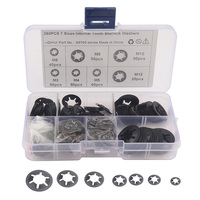 260/150pcs Internal Tooth Star Lock Washers Assortment Kit Push on Locking Washers Quick Speed Star Nut Locking Clips Fastener