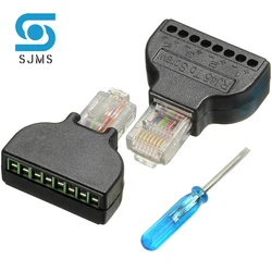 RJ45 Male to 8 Pin AV Screw Terminal Connector Screw Adapter Block Cable Network Plug Ethernet for CCTV Digital Internet plug