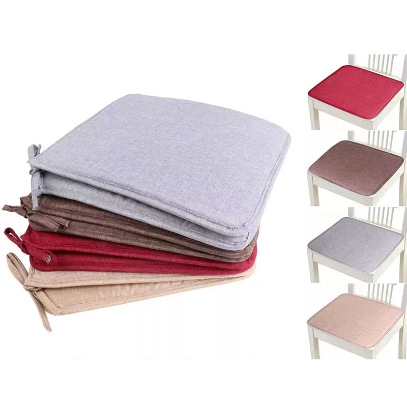 4pcs Non-slip Sofa Seat Cushion Solid Color Square Seat Pad Chair Cushion Soft Pillow For Padchair Chairs 40x40cm