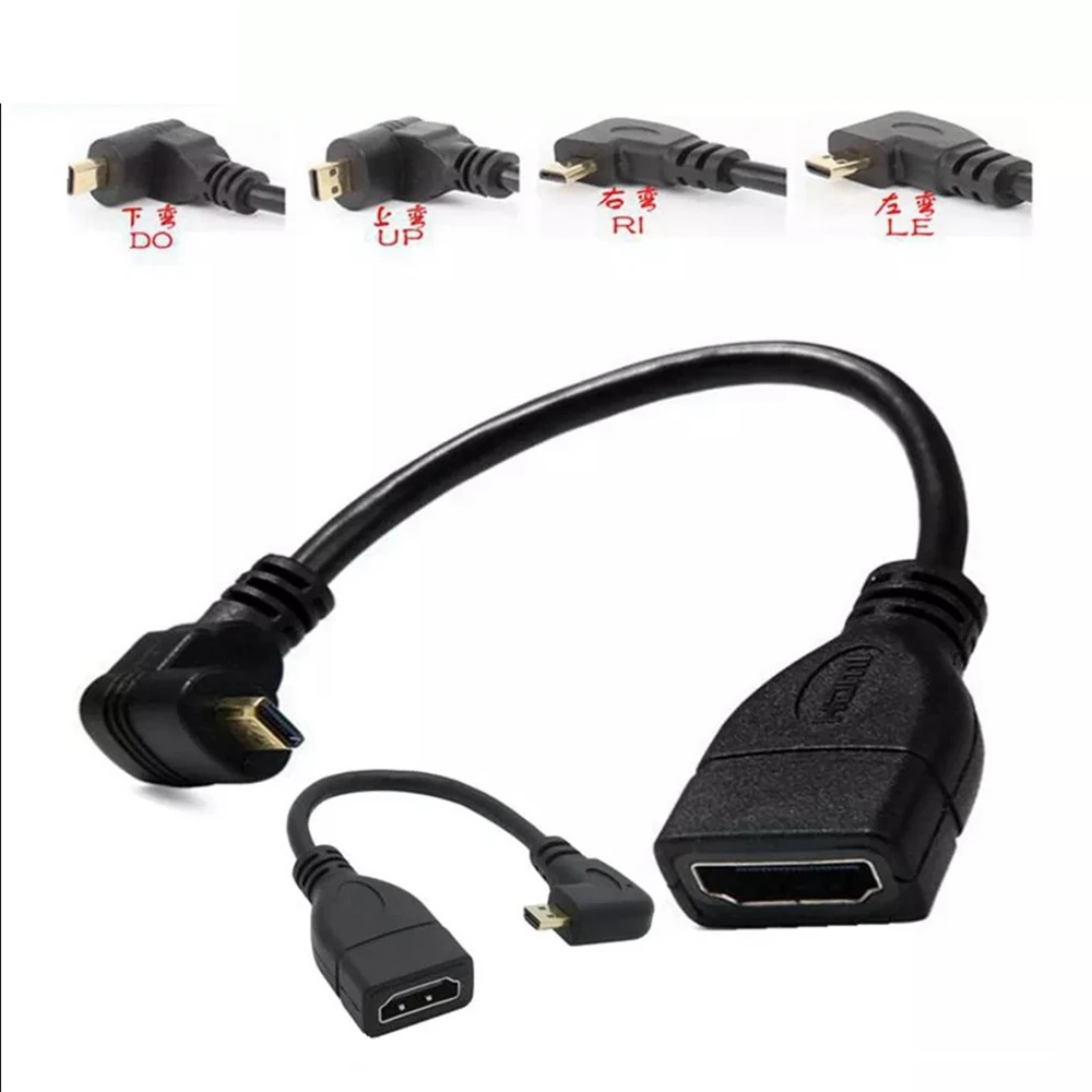 Micro HD-kompatibel Stecker auf adaptateur HD Buchse Kabel Links Winkel 90 Grad HD Konverter Code iyo PC HDTV projektor