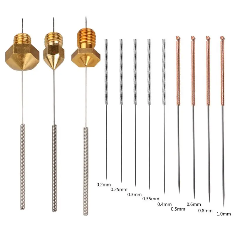 Игла для очистки насадок из нержавеющей стали, 0,2-1 мм, 9 шт./компл.