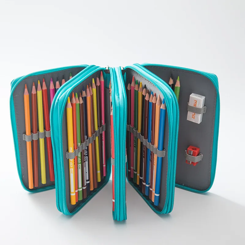 Estuche escolar para lápices de 72 agujeros, estuche grande para bolígrafos para niñas y niños, bolsa de cartucho grande, 4 capas, suministros de