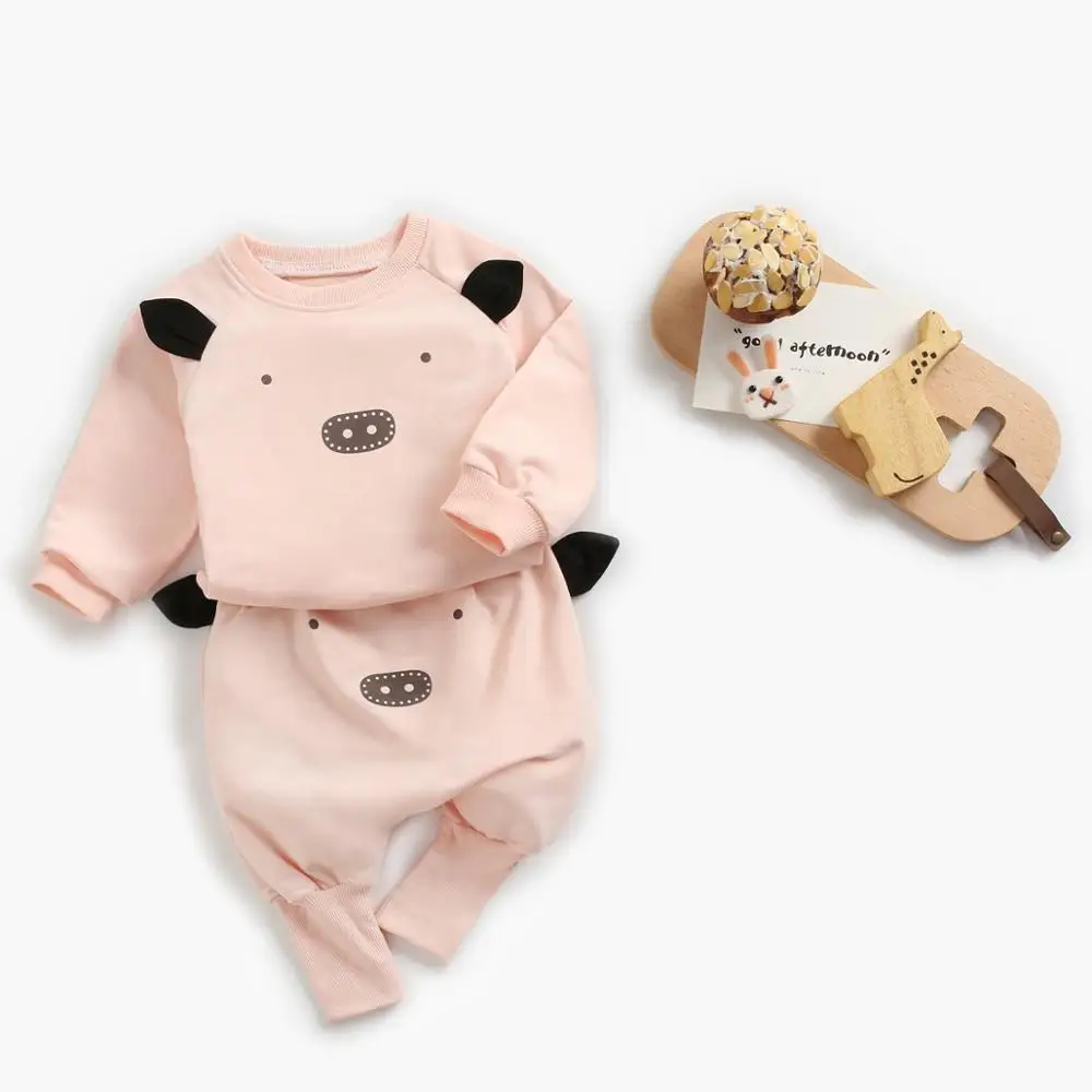 Sanlutoz Autumn Baby Clothing Sets Cotton Toddler Tops + Long Pants 2pcs Unisex Cute Animal Printed Clothing