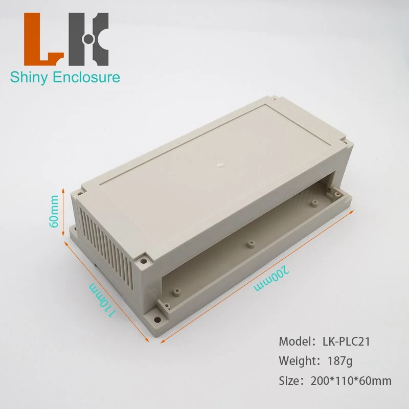 Cajas de plástico industriales con carril Din de 200x110x60mm, carcasa PLC para proyectos electrónicos, caja pequeña de conexiones electrónicas ABS