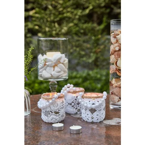 Rigging House 3'lü Big Pearl Jar Candle Holder