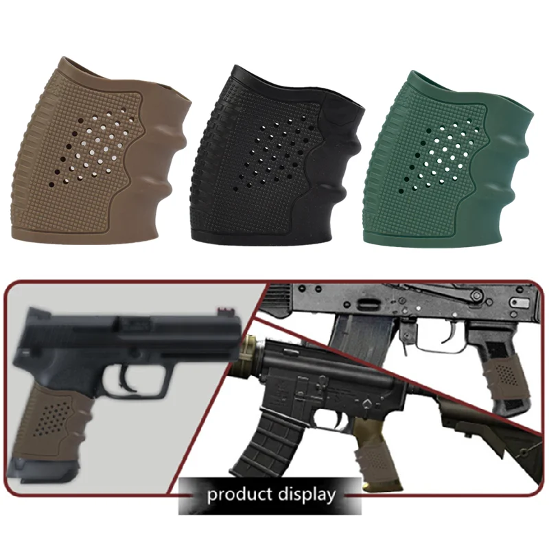 

Tactical Pistol Rubber Grip Holster Anti Slip Glove Sleeve Protect Cover Glock G17 18 19 AK M4 Handgun Hunting Gun Accessories