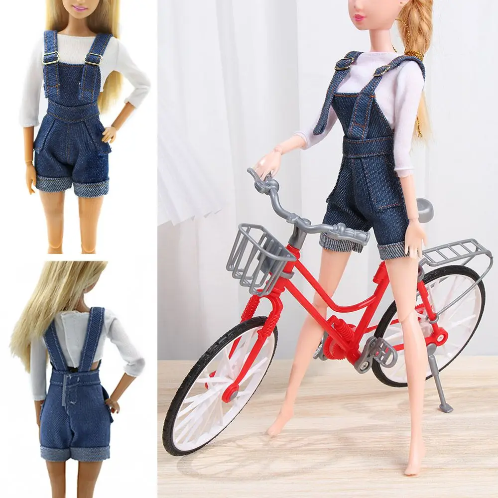 1/6 DIY Gift Clothes Accessories Mini White T-shirt Overalls