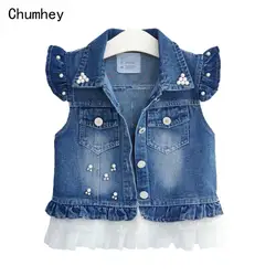 1-8T Baby Vest Denim Babe Jeans Jacket Casual Outerwear Children Clothing Spring Autumn Bebe Clothes Kids Vests Toldder Tops