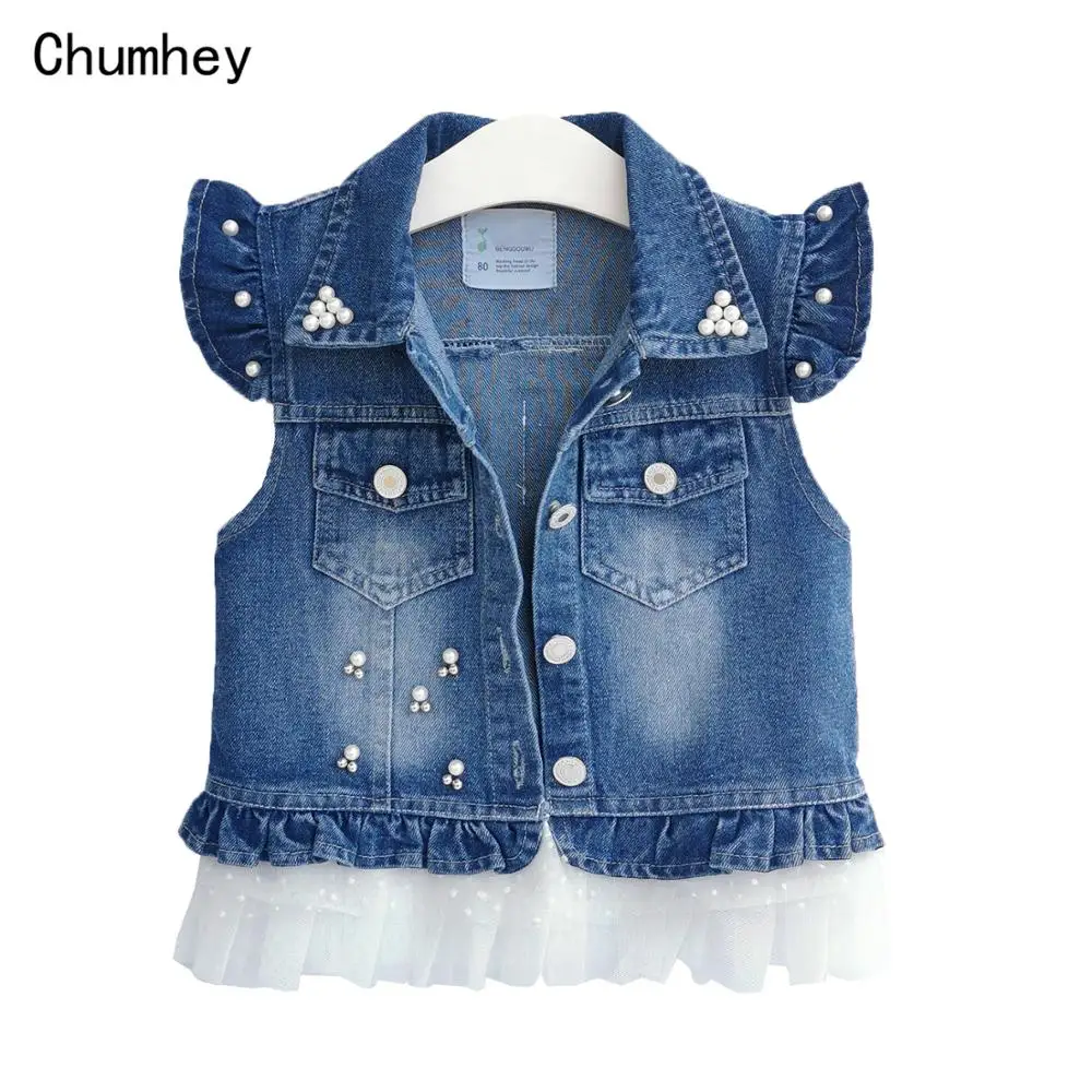 1-8T Baby Vest Denim Babe Jeans Jacket Casual Outerwear Children Clothing Spring Autumn Bebe Clothes Kids Vests Toldder Tops