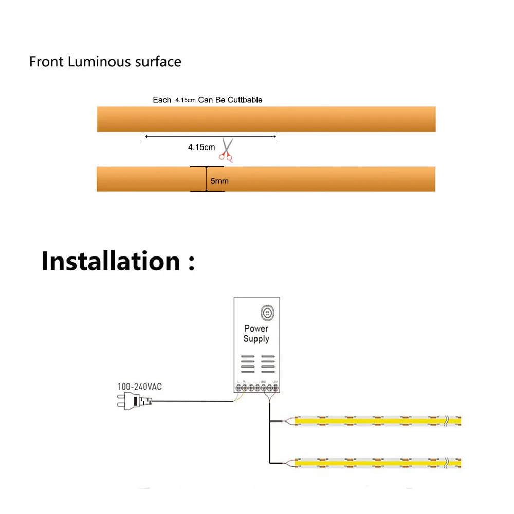 Stmívatelné 5mm klas LED svléknout se světel 384leds/m měkké pružné FCOB DC12V/24V lehký pult ra90 teplý chladný bílá pro dekorace osvětlení