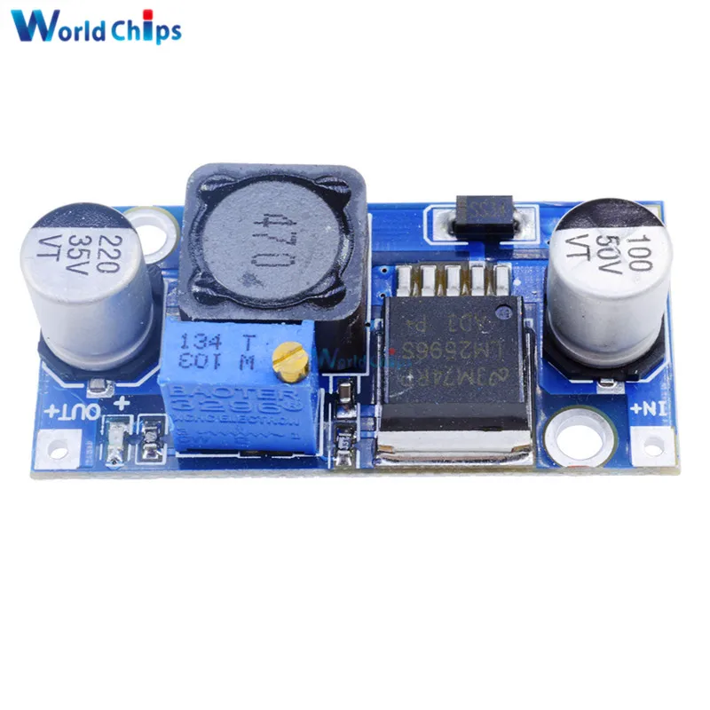 DC-DC Step Down Buck Converter Module LM2596 3.2V-40V To 1.25V-35V Adjustable Power Voltage Regulator 43x21x14mm High Efficiency