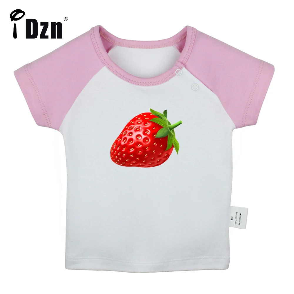 NOVA Sweet Fruit Strawberry Fun Art Impresso Baby Boys T-shirts Cute Baby Girls Short Sleeves T shirt Newborn Cotton Tops Roupas