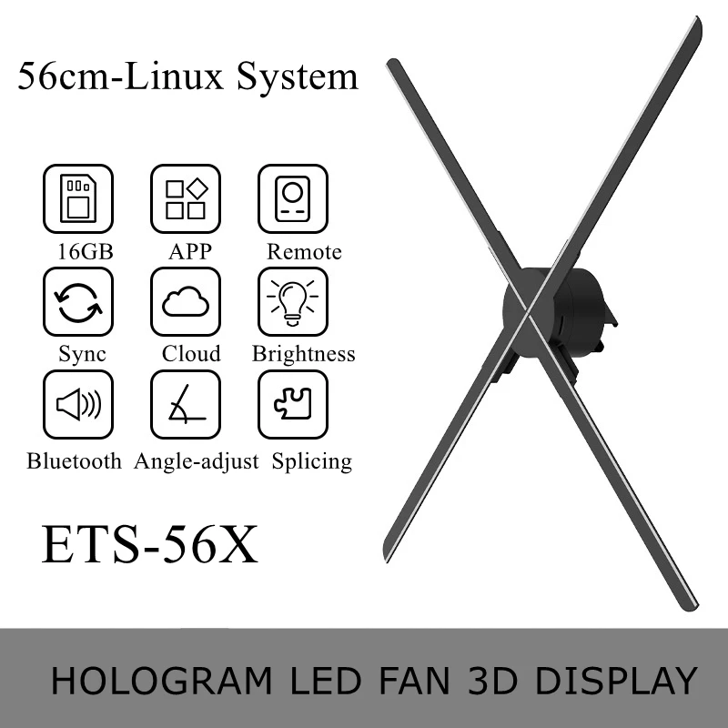 10/32/43/50/65/80/85/115cm LED Display 3D Hologram Fan TF Version Holographic  For Advertising