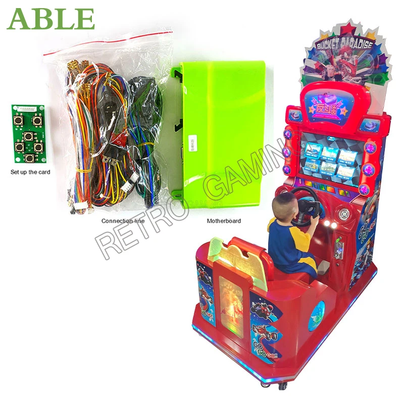Racing Arcade around game Cabinet DIY Children coin operated VGA machine kit Connect coin dispenser Accelerator brake pedal