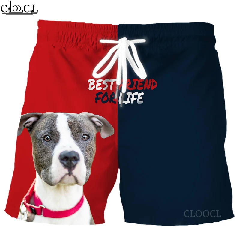 CLOOCL Amstaff Best Friend for Life 3D Print Fashion Men Shorts Summer New Harajuku Hip Hop Leisure Beach Shorts Drop Shipping