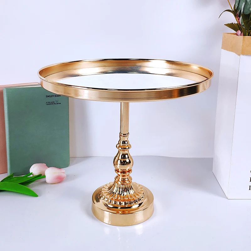 Gold plating Crystal Cake Stand set Dessert Tray Mirror Surface Wedding cupcake stand Decorative Candlestick