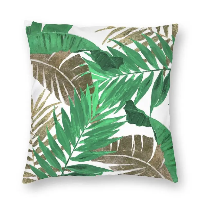 Modern Jungle Leaves Close Up Cushion Cover Tropical Plants Square Floor Pillow Case For Sofa Fashion Pillowcase Home Decorative