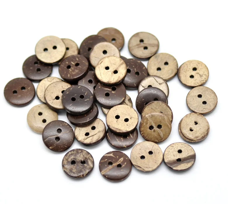 13-50mm 2 Holes Brown Coconut Shell Sewing Buttons Round Button For Clothing Scrapbooking Garment DIY Crafts Sewing Accessories