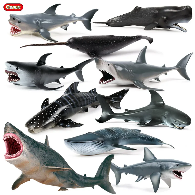 

Oenux Sea Life Savage Megalodon, большая акула Orca, синий кит, фигурки, океанская жизнь, животные, ПВХ Модель, развивающая детская игрушка