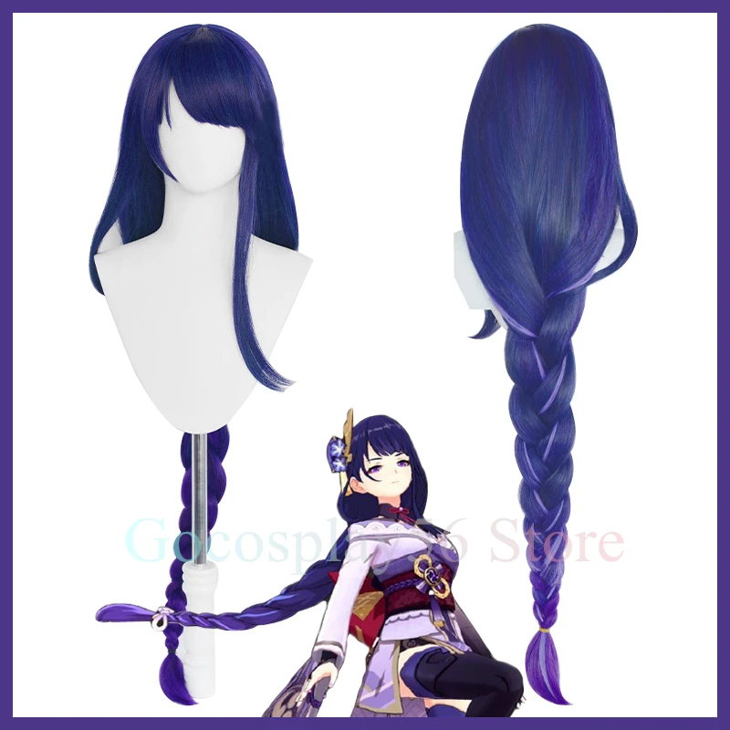 

Raiden Shogun Wig INAZUMA Baal Cosplay Braided Gradient Purple Long Braids Heat Resistant Hair Game Role Play