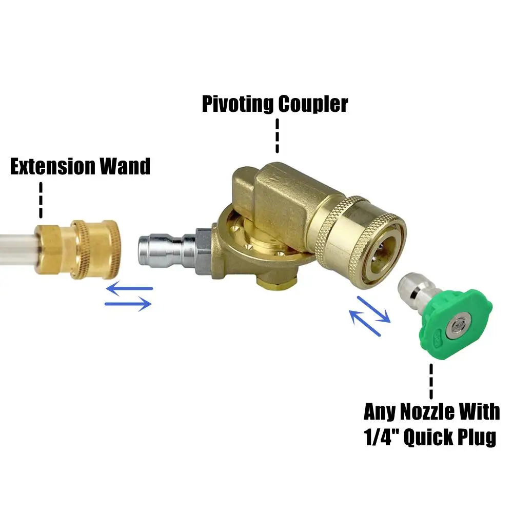 4500 PSI Pivoting Coupler With 1/4