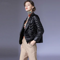 Small suit lightweight short down jacket women 2021 autumn and winter women's new white duck down slim short coat