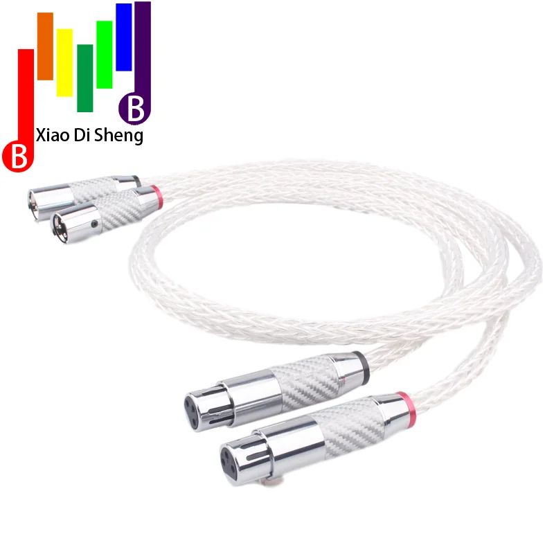 

Hi-End 8AG Silver Plated OCC 16 Strands Audio Cable With Carbon Fiber 3pins XLR Balanced ,xlr connector,audio Signal Microphon