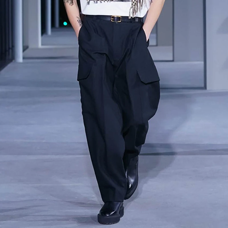 

Men's casual pants summer Milan Fashion Week high-end custom Harlan pants light luxury loose large pocket Leggings