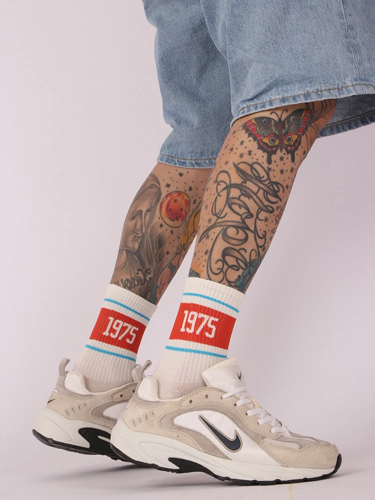 Korea Harajuku INS Simple Letters Joker Thin Hose Men SOCKS Street Trend Fashion Couple Cotton Women In the stockings