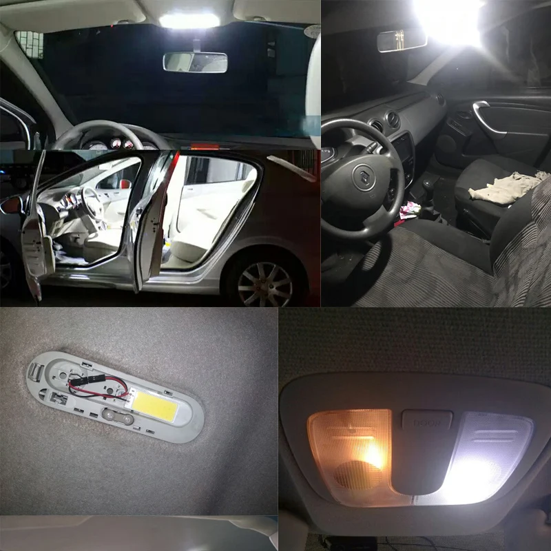 Big Promotion T10 COB 12 24 36 48SMD Festoon Dome BA9S 3Adapter LED Light Panel Car Interior Reading Map Parking Bulb Lamp DC12V