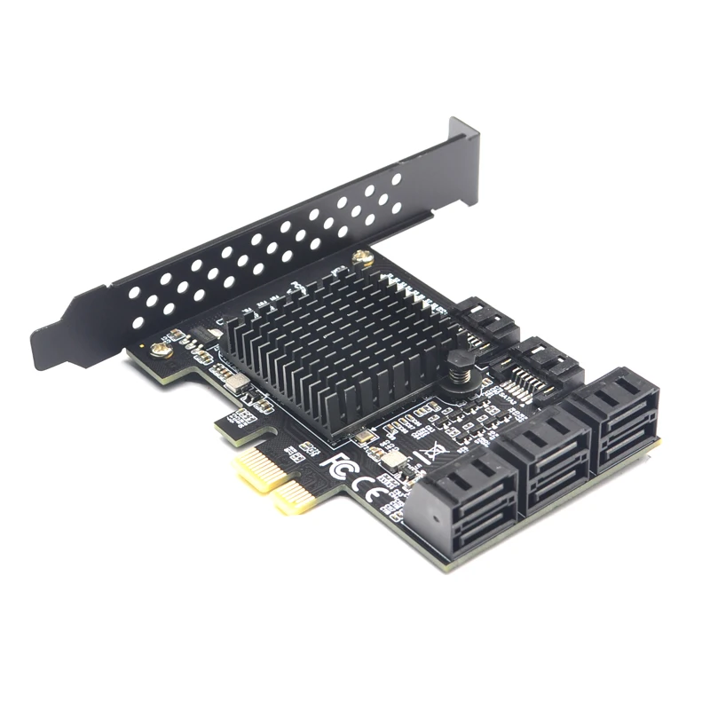 PCIE SATA III 8 Ports Controller Card PCIe 2.0 x1 SATA 6G Expansion Card with Low Profile Bracket Support Win10 PCIE SATA Card