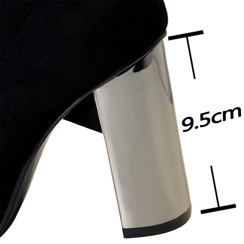 BIGTREE Shoes Women Sexy Over The Knee Boots Pointed Top Stretch Boots Thick Heel High Boots Black Long Boots Autumn Winter Shoe