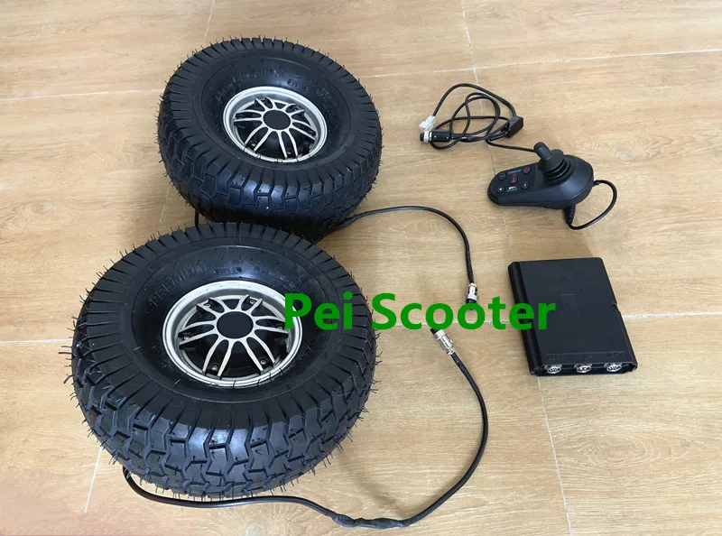 Two 15 inch 15*6.0-6 tire hub wheel motor And one joystick controller system psys-01